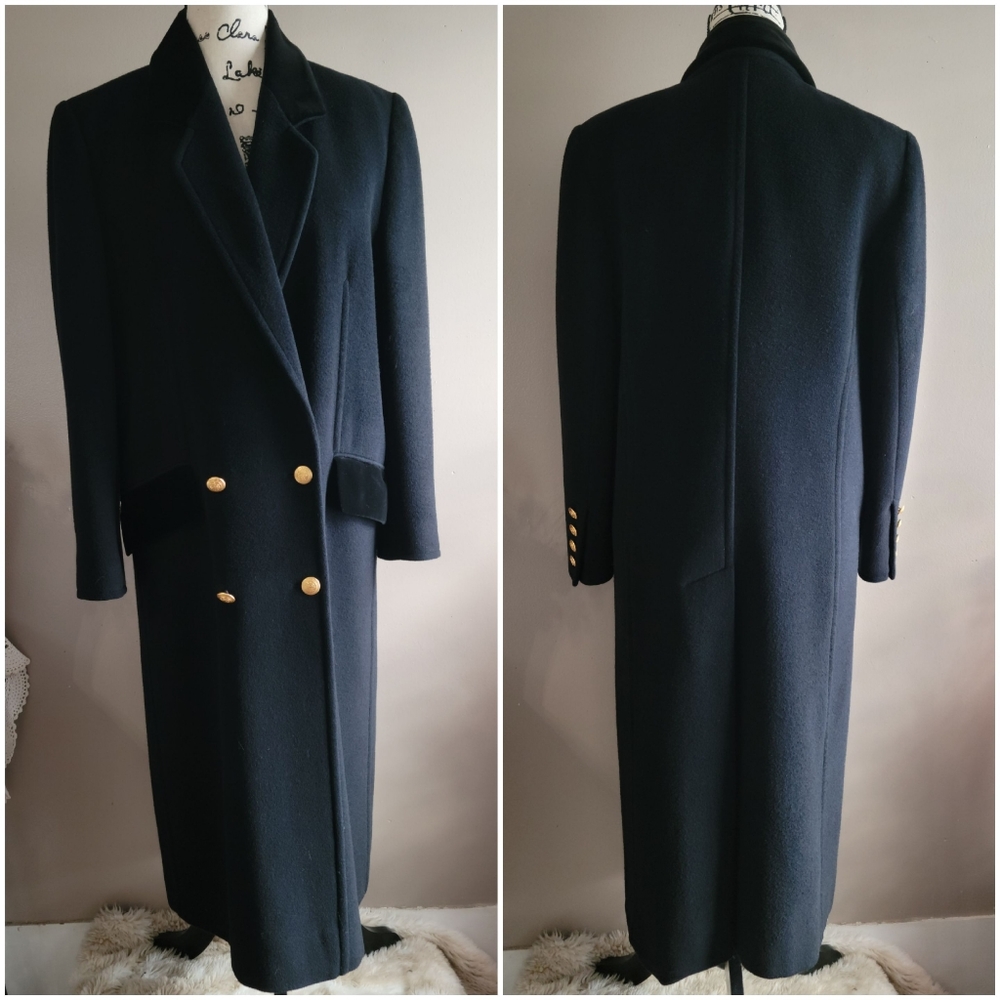 Louis Feraud Double Breasted Wool Coat - Picture 3 of 12